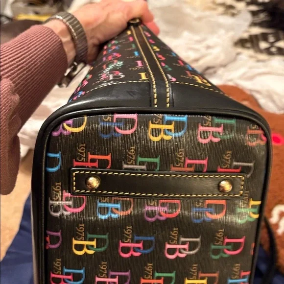 Dooney & Bourke Colorful Logo Black Tote - Picture 6 of 9